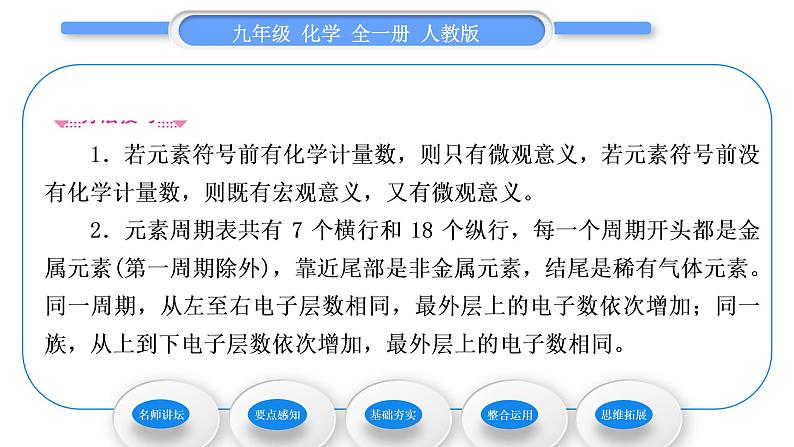 人教版九年级化学第三单元物质构成的奥秘课题3元素习题课件第5页