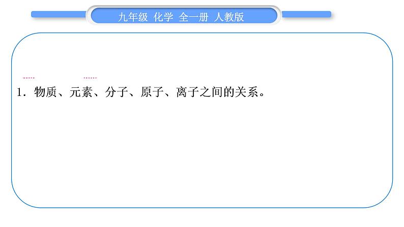人教版九年级化学第三单元物质构成的奥秘小专题一分子、原子、离子和元素习题课件第2页