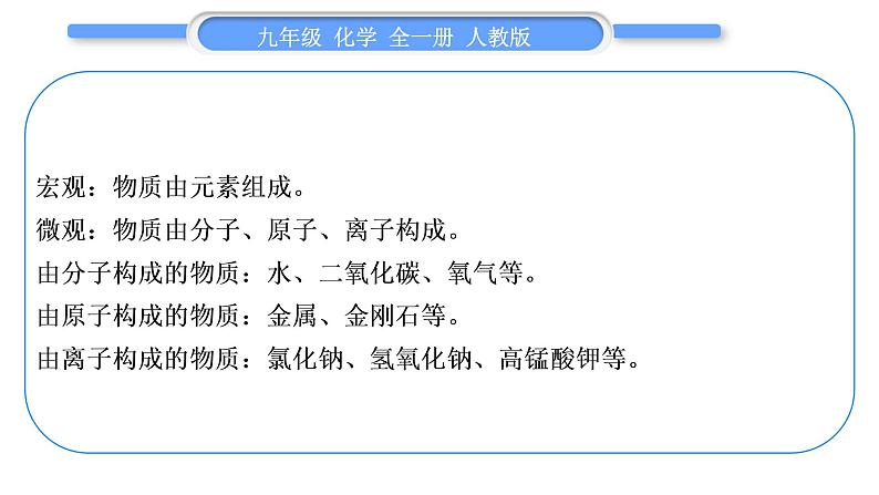 人教版九年级化学第三单元物质构成的奥秘小专题一分子、原子、离子和元素习题课件第3页