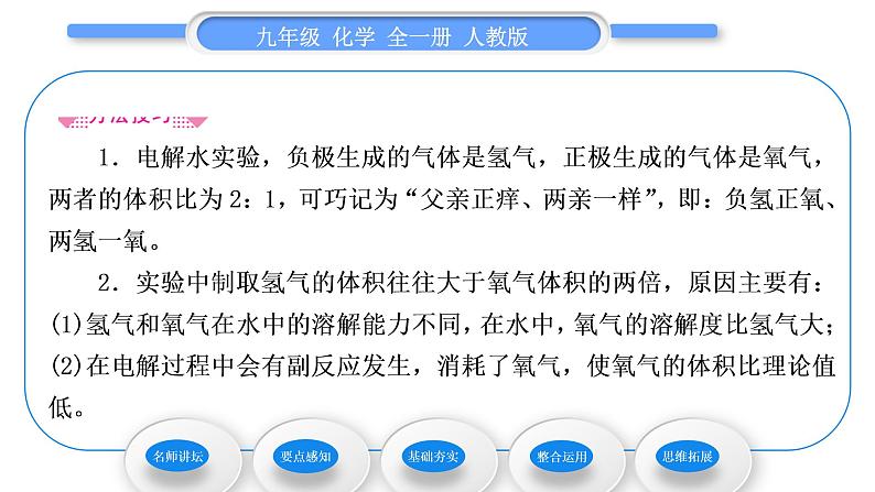 人教版九年级化学第四单元自然界的水课题3水的组成习题课件第6页