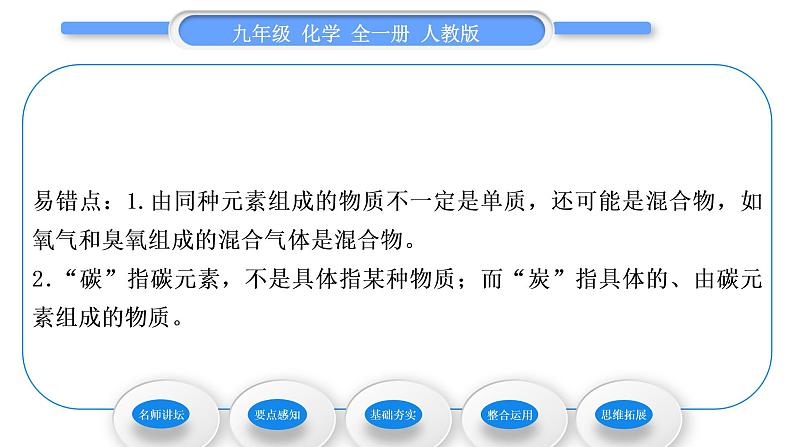 人教版九年级化学第六单元碳和碳的氧化物课题1金刚石、石墨和C60习题课件第4页