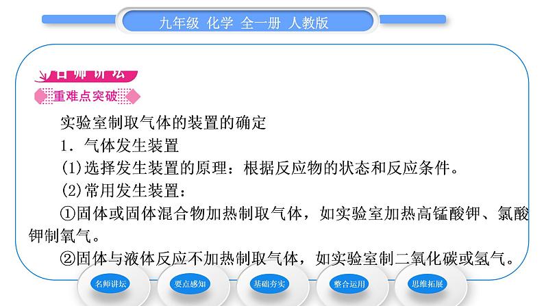 人教版九年级化学第六单元碳和碳的氧化物课题2二氧化碳制取的研究习题课件02