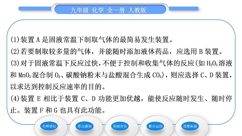 人教版九年级化学第六单元碳和碳的氧化物实验活动2二氧化碳的实验室制取与性质习题课件第4页