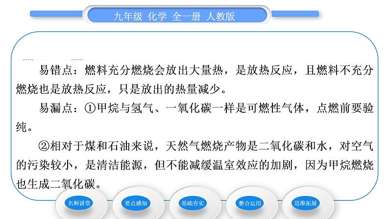 人教版九年级化学第七单元燃料及其利用课题2燃料的合理利用与开发第1课时化学反应中的能量变化和化石燃料的利用习题课件第3页