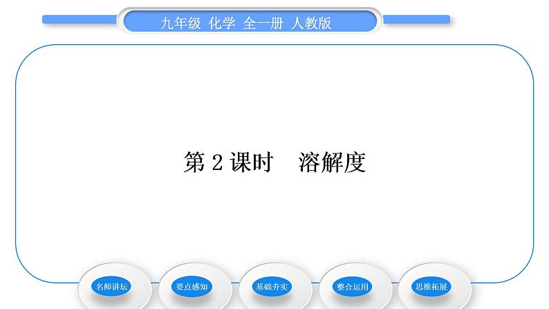 人教版九年级化学第九单元溶液课题2溶解度第2课时溶解度习题课件01