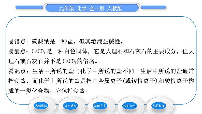 人教版九年级化学第十一单元盐　化肥课题1生活中常见的盐第1课时几种常见的盐习题课件第4页