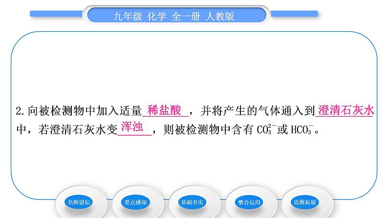 人教版九年级化学第十一单元盐　化肥课题1生活中常见的盐第1课时几种常见的盐习题课件第7页