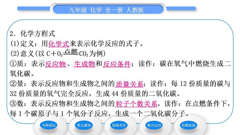 人教版九年级化学第五单元化学方程式课题1质量守恒定律习题课件第7页