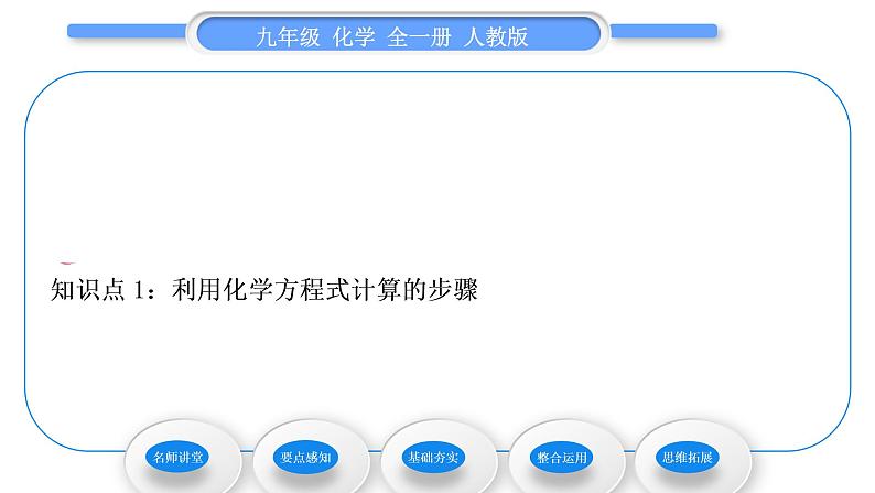 人教版九年级化学第五单元化学方程式课题3利用化学方程式的简单计算习题课件07