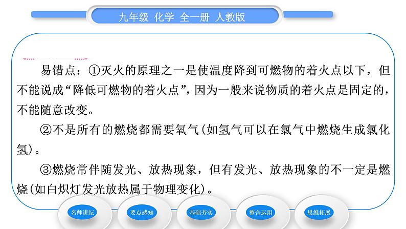 人教版九年级化学第七单元　燃料及其利用课题1燃烧和灭火习题课件04