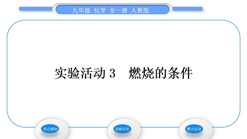 人教版九年级化学第七单元　燃料及其利用实验活动3燃烧的条件习题课件01