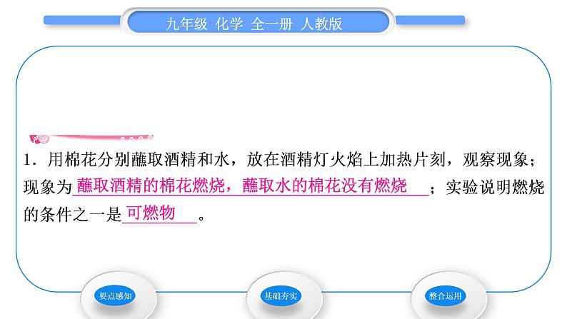 人教版九年级化学第七单元　燃料及其利用实验活动3燃烧的条件习题课件02