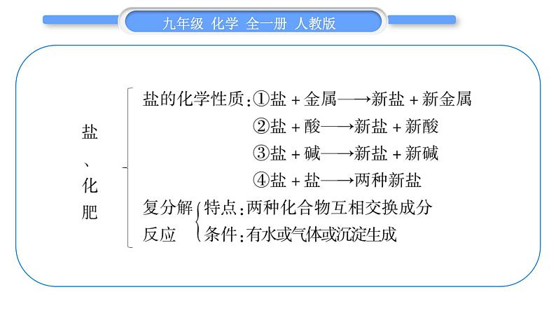 人教版九年级化学第十一单元盐　化肥第十一单元复习与提升习题课件第3页