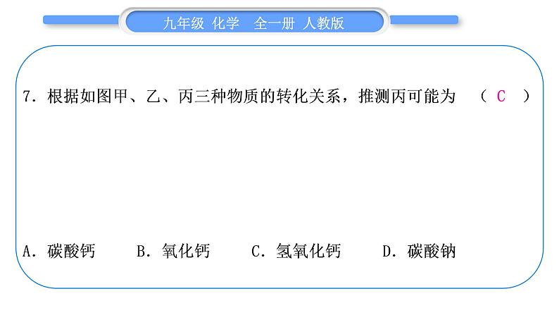 人教版九年级化学单元周周测十二(10.1)习题课件第8页