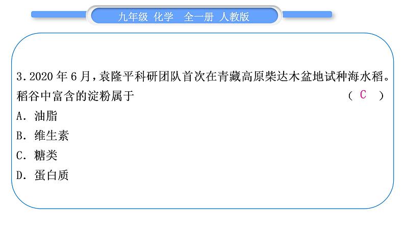 人教版九年级化学单元周周测十六(第十二单元)习题课件第4页