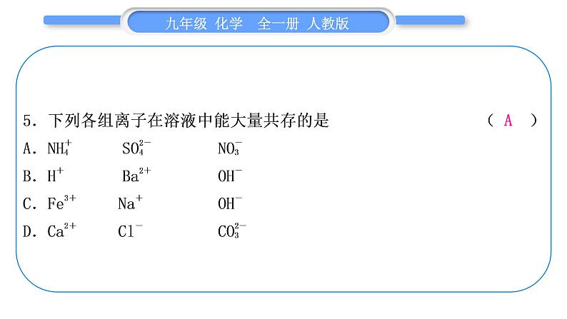 人教版九年级化学单元周周测十四(11.1)习题课件第6页