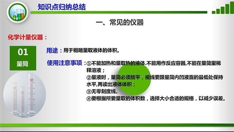 人教版化学9上期中复习 专题二《常见仪器和基本操作》知识点课件+习题（含答案）08