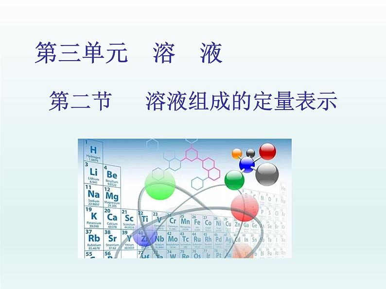 2022九年级化学上册第三单元溶液第二节溶液组成的定量表示课件（鲁教版）第1页