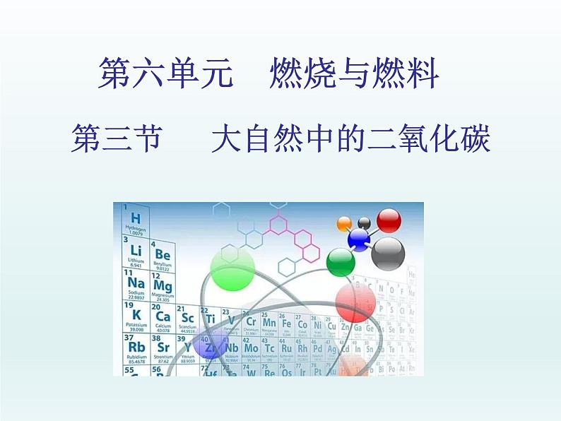 2022九年级化学上册第六单元燃烧与燃料第三节大自然中的二氧化碳课件（鲁教版）01