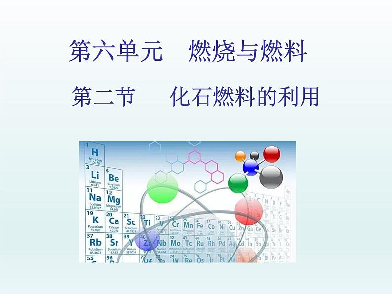 2022九年级化学上册第六单元燃烧与燃料第二节化学燃料的利用课件（鲁教版）01