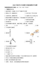 福建省泉州市安溪县2022-2023学年九年级上学期期中化学试题(含答案)