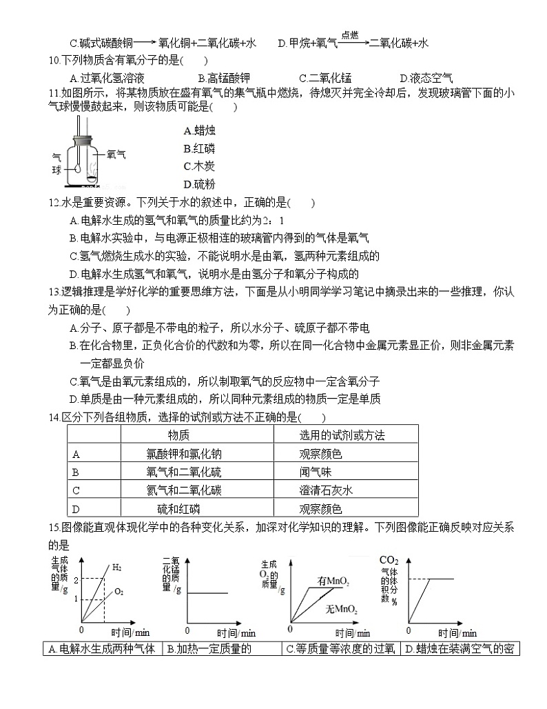 广东省汕头市蓝田中学2022-2023学年九年级上学期期中考试化学试卷(含答案)第2页