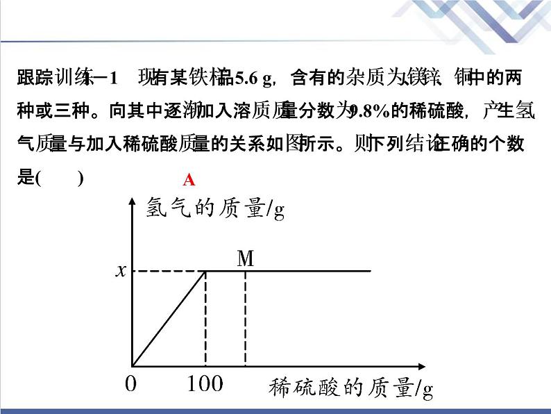 中考化学复习微专题9金属与溶液反应的图像精讲课件05