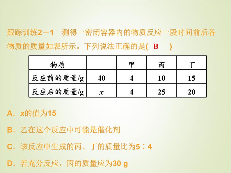 中考化学复习微专题17质量守恒在计算中的应用精讲课件第8页