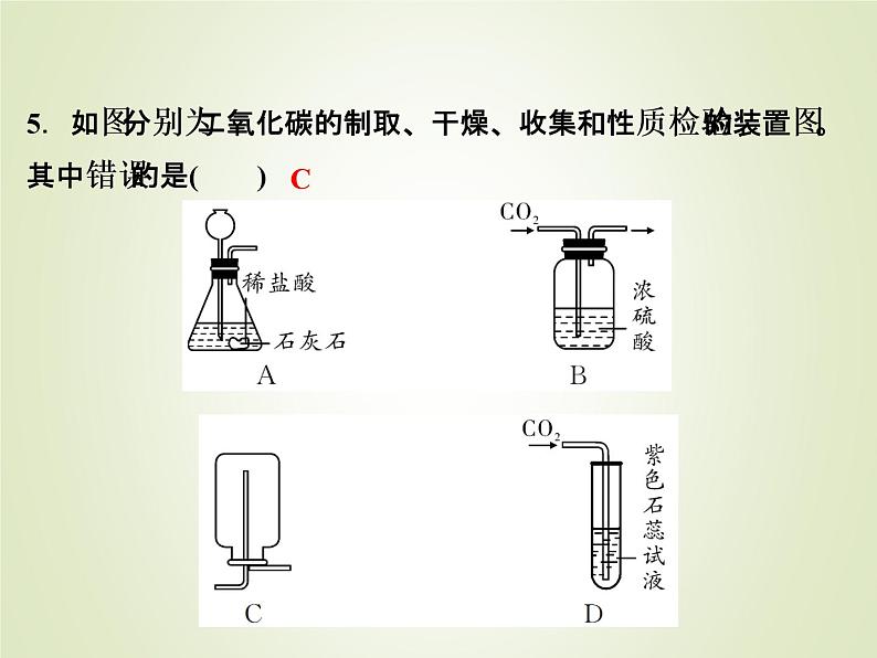 中考化学复习第7讲二氧化碳精练课件第6页