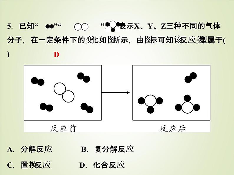 中考化学复习第11讲常见的化学反应精练课件06