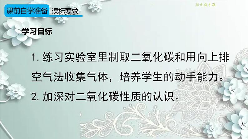 人教版化学九年级上册 实验活动2 二氧化碳的实验室制取与性质 课件第2页