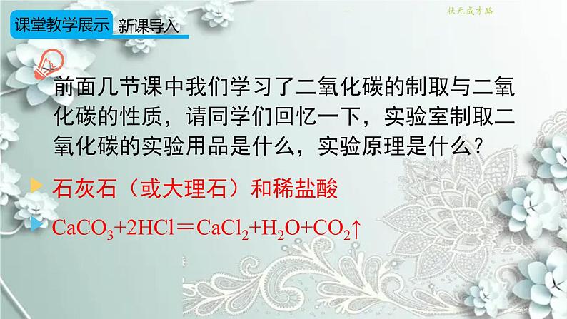 人教版化学九年级上册 实验活动2 二氧化碳的实验室制取与性质 课件第5页