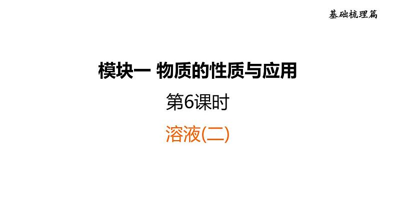 中考化学复习第6课时溶液(二)课堂教学课件第1页