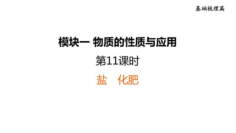 中考化学复习第11课时盐化肥课堂教学课件第1页