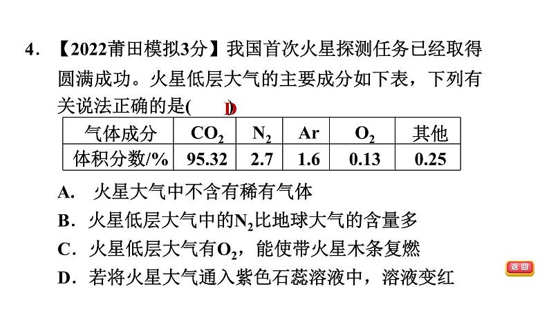 中考化学复习第1课时空气氧气课后练课件第6页