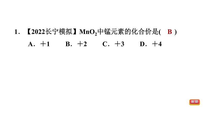 中考化学复习第14课时化学式和化合价课后练课件第3页