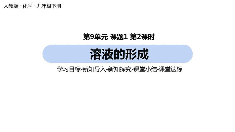 人教版化学九年级下册第9单元 课题1 溶液的形成课件+素材（2课时)01