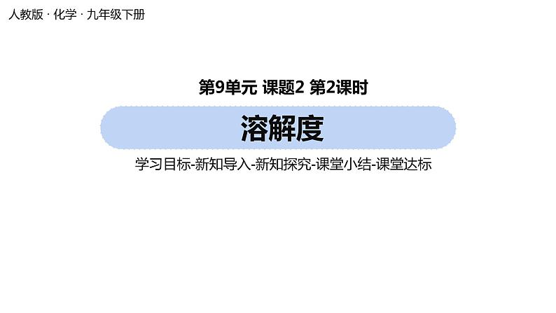 人教版化学九年级下册第9单元 课题2 溶解度课件+素材（2课时)01