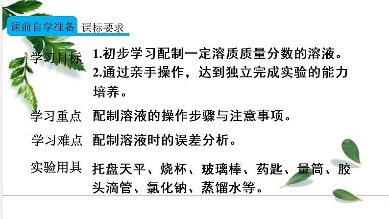 实验活动5 一定溶质质量分数的氯化钠溶液的配制 课件（1份视频）02