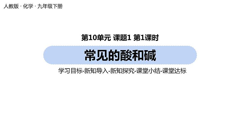 人教版化学九年级下册第10单元 课题1 常见的酸和碱（第一课时）课件+素材01