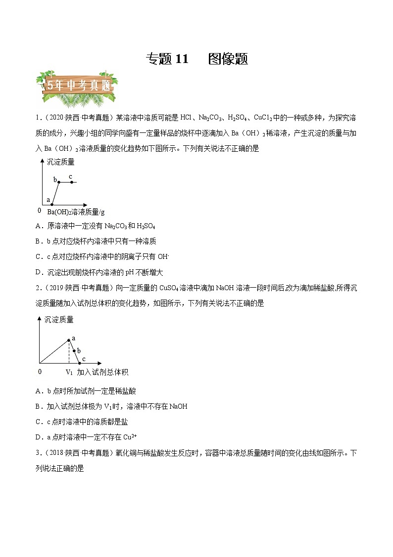 2018-2022年陕西中考化学5年真题1年模拟分项汇编 专题11 图像题（学生卷+教师卷）01