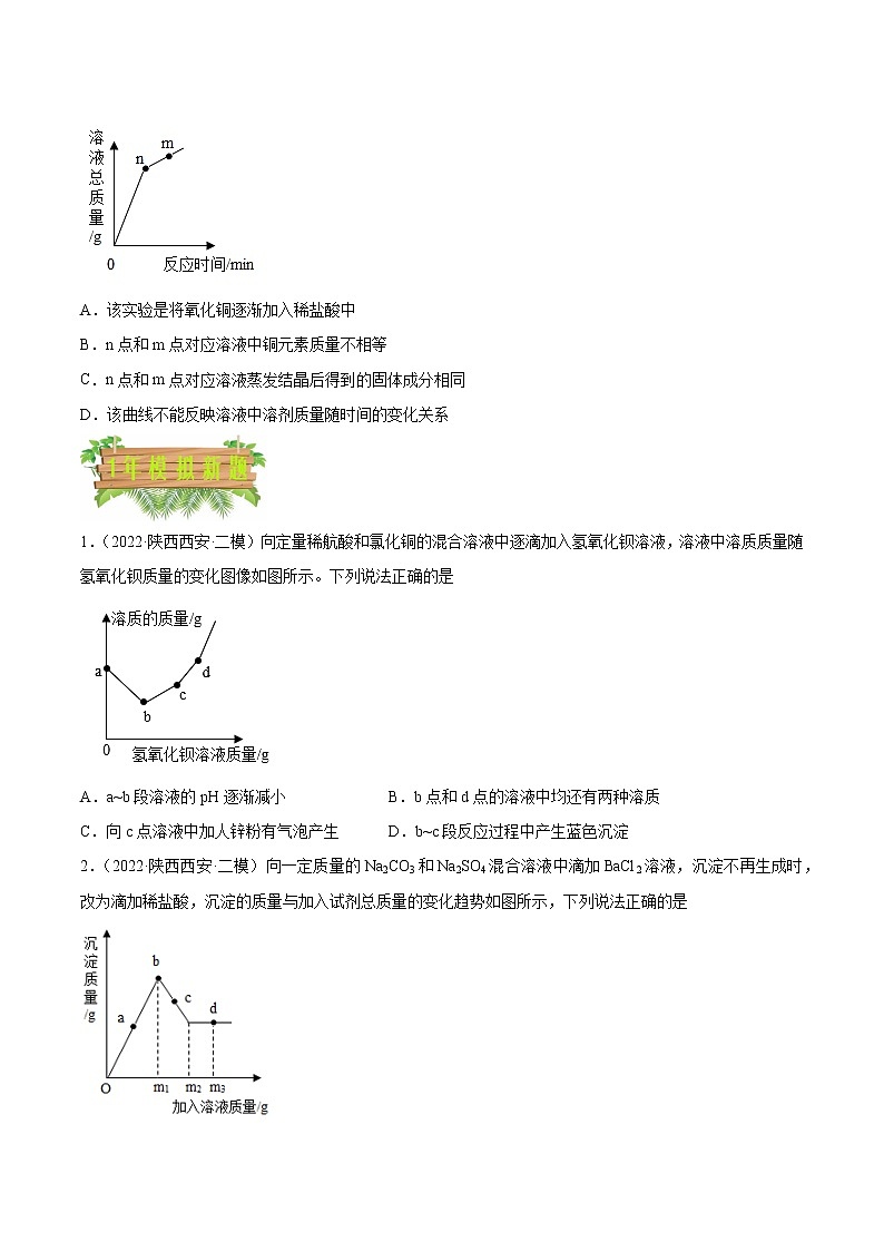 2018-2022年陕西中考化学5年真题1年模拟分项汇编 专题11 图像题（学生卷+教师卷）02