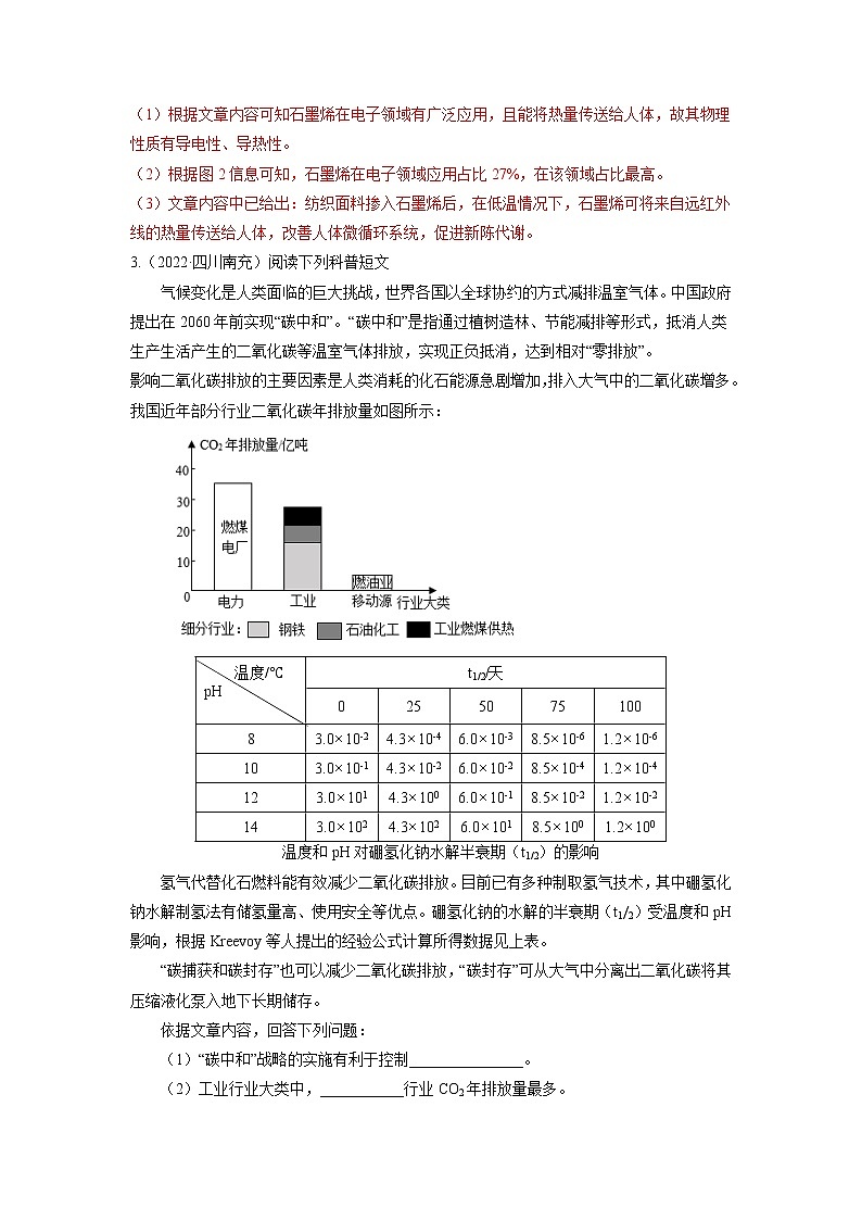专题09  科普阅读题-三年（2020-2022）中考真题化学分项汇编（全国通用）（解析版）第3页