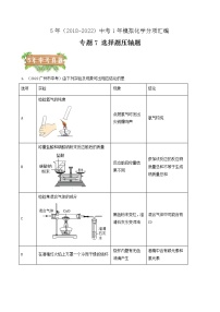 2018-2022年广州中考化学5年真题1年模拟分项汇编 专题07 选择题 压轴题（学生卷+教师卷）