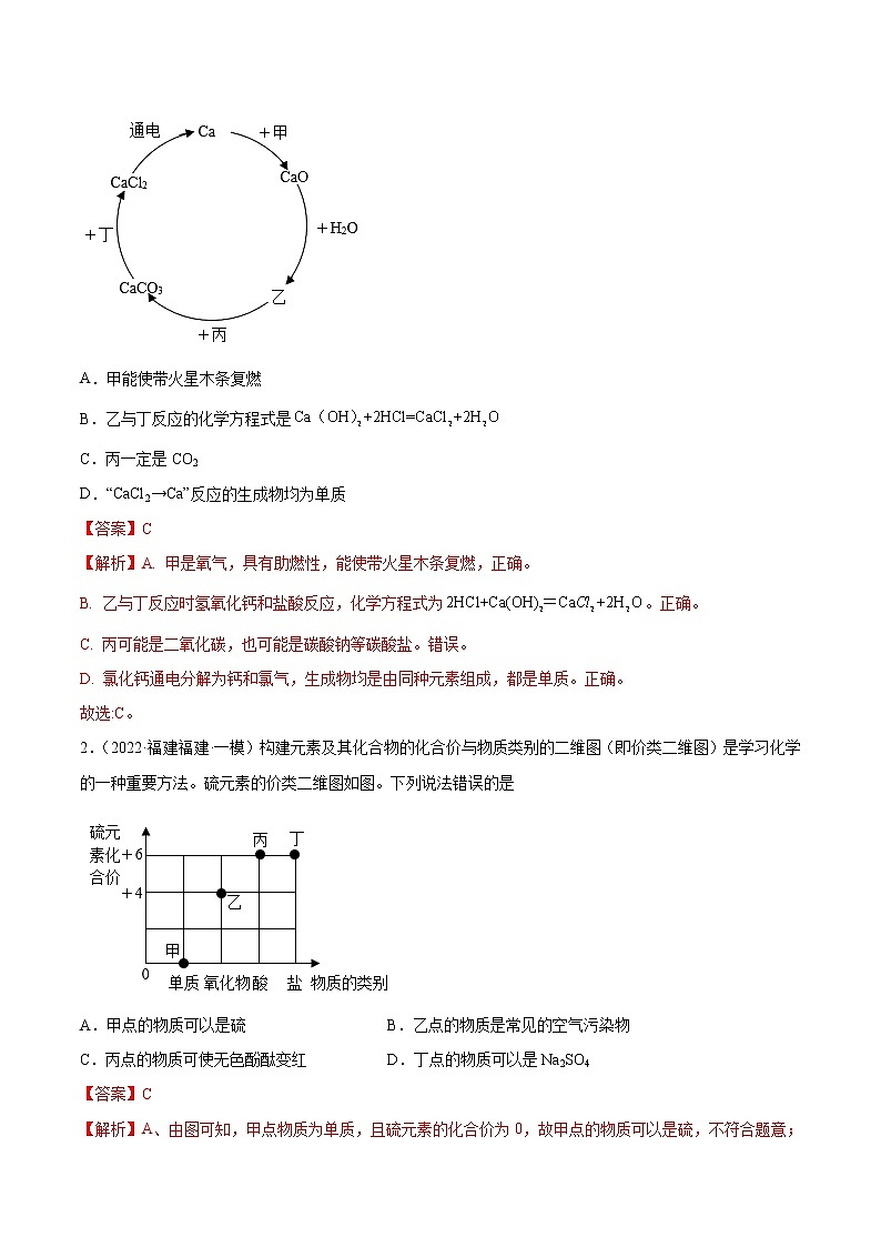 专题09 推断题-5年（2018-2022）中考1年模拟化学分项汇编（福建专用）（解析版）第3页