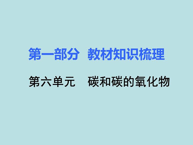 初三九年级化学下册1复习资料一部分知识梳理复习课件6六单元碳和碳的氧化物01