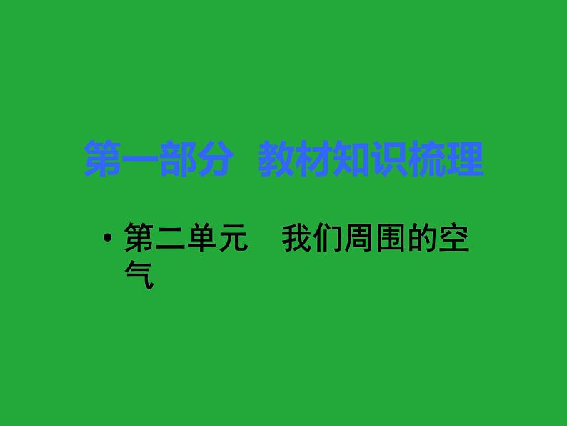 初三九年级化学下册1复习资料一部分知识梳理复习课件2二单元我们周围的空气第1页