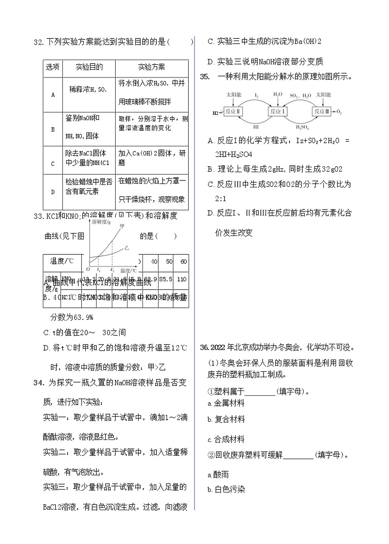 连云港2022年初中学业水平考试化学试题（含答案解析）03