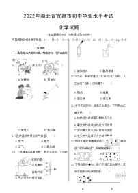 2022年湖北省宜昌市初中化学学业水平考试（含答案解析）