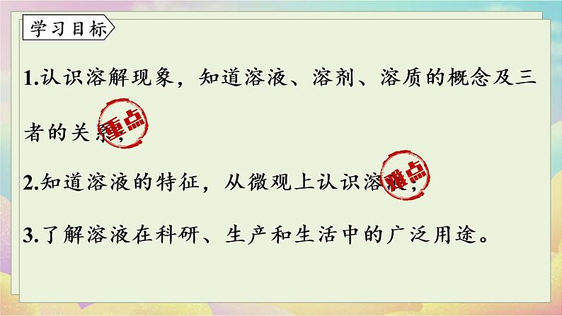 人教化学九（下）第9单元 课题1 溶液的形成 PPT课件02